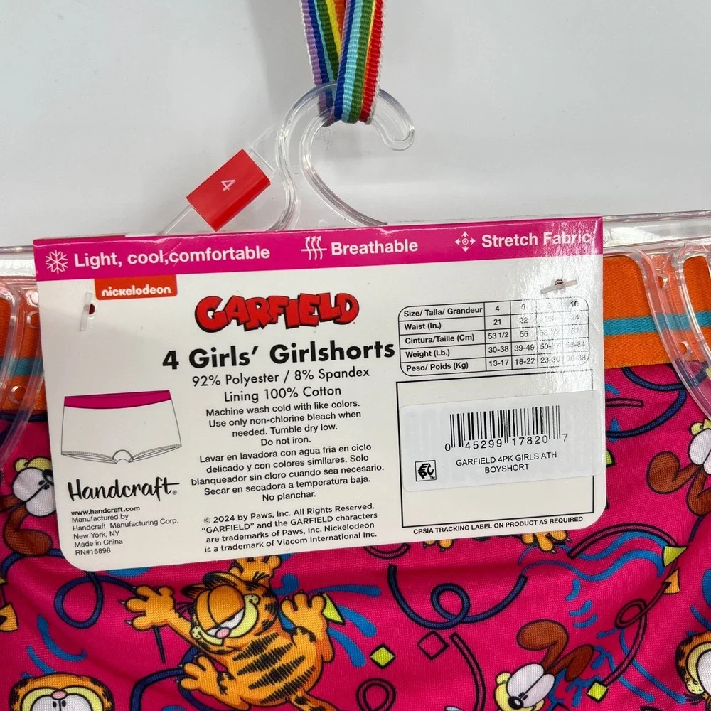 Garfield 4pk girlshorts handcraft athletic underwear cartoon boy shorts undies 4 - Picture 5 of 6